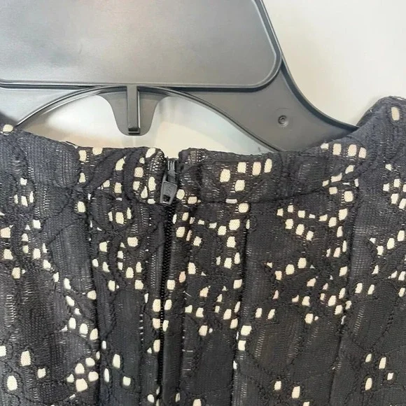 Anthro Meadow Rue Breathtaking Fit & Flare Mini Dress Black M Pleated Sleeveless - Picture 5 of 8